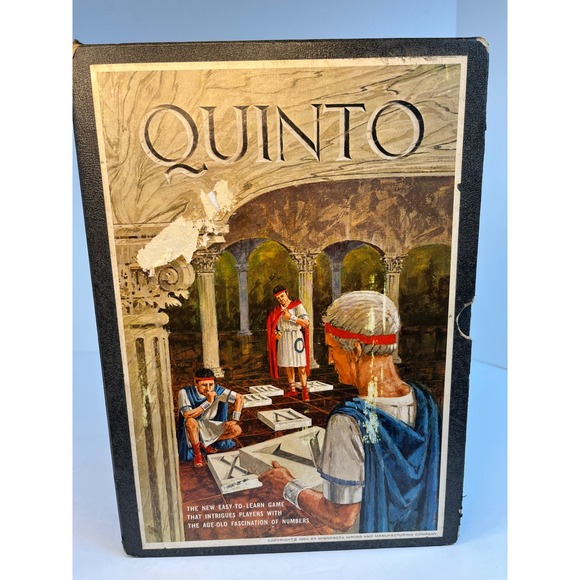 3M Other - Vintage 1964 Quinto 3M Bookshelf Game Math Strategy Board Game Complete